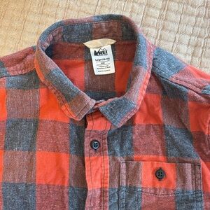 Boy’s Red and Gray REI co-op Plaid flannel  Shirt